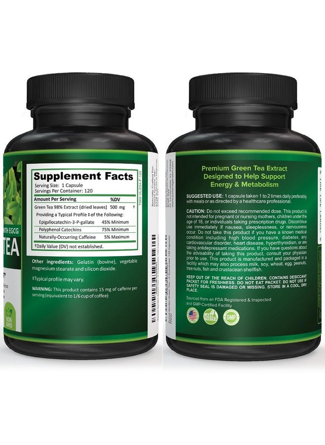 Potent Garden Potent Garden Green Tea Extract with EGCG Natural Energy, Mental Focus, Immune Support, Antioxidant and Healthy Heart Formula, Non-GMO 120 Green Tea Extract Capsules  - Image 5