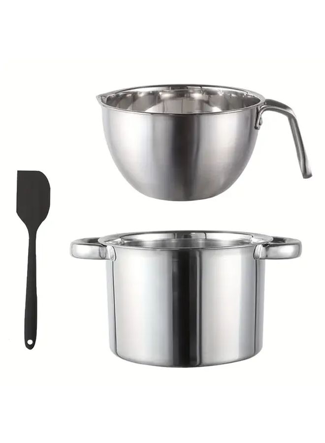 Stainless Steel Chocolate Melting Pot Set Handmade Wax Melter Butter Heating Pan Waterproof Easy Clean Christmas New Year Gift - Image 1