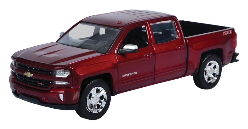 MOTORMAX 2017 Chevy Silverado 1500 LT Z71 Crew Cab Pickup Truck Burgundy Red 124 Diecast Model by Motormax 79348