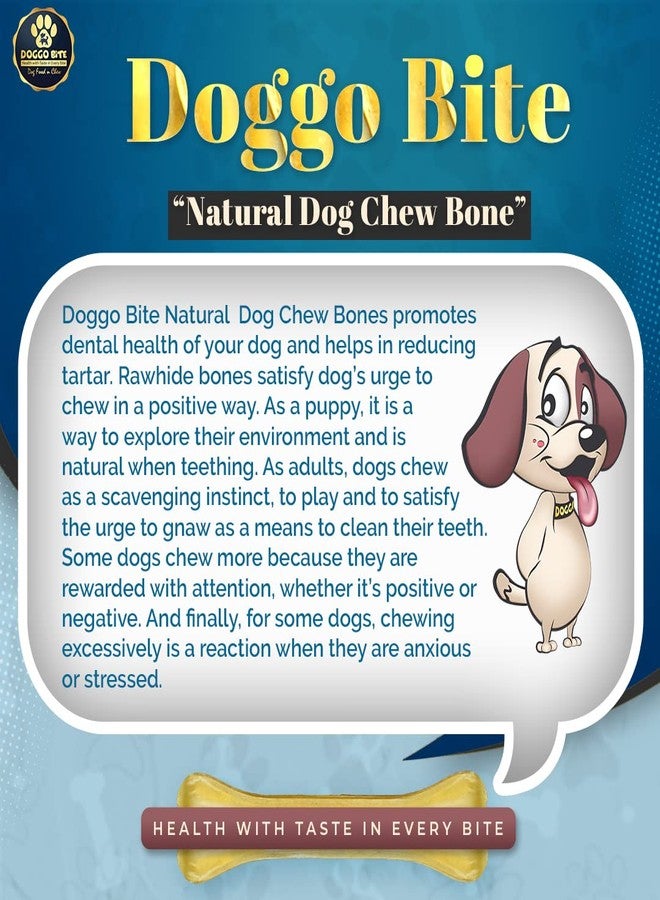 DOGGO BITE Natural Dog Treats Pressed Chew Bone, 500gm 6 Inch (Buy 1 Get 1 Free) for Medium/Large Breeds 11-45 Kg - Total 1 Kg Pack (Approximately 8 Chews) - Image 3