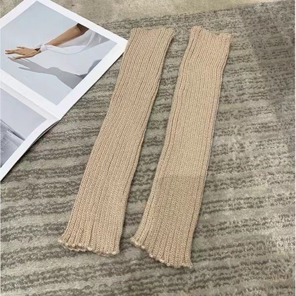 Lolita Knit Over-Knee Socks Cover Leg-Shaping Leg Warmers Slimming Khaki 40cm socks 