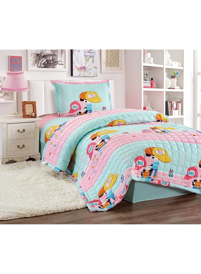 erorex Kids Compressed Comforter Set Reversible Bedding Set For Boys Soft Breathable 3Pcs Single Size 150 - Image 1
