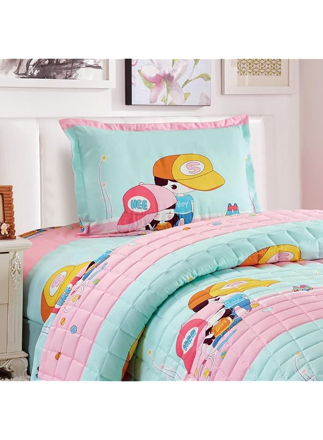 erorex Kids Compressed Comforter Set Reversible Bedding Set For Boys Soft Breathable 3Pcs Single Size 150 - Image 4