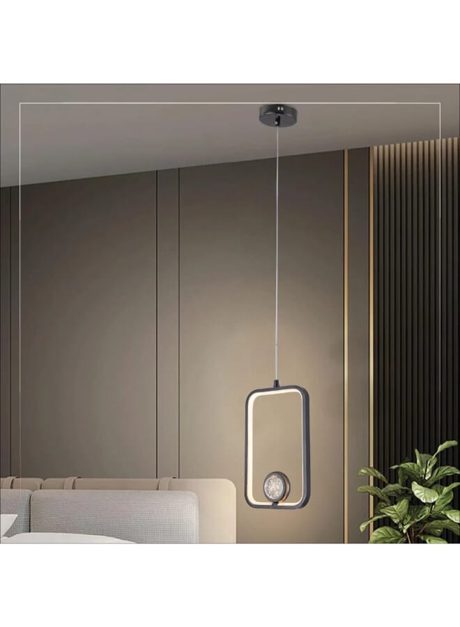 Best Power Modern LED Pendant Light 6581-BK with Black Frame & Crystal Accent – 3 Brightness Levels 40W Adjustable Height for Living Rooms, Dining Rooms & Bedrooms - Image 3