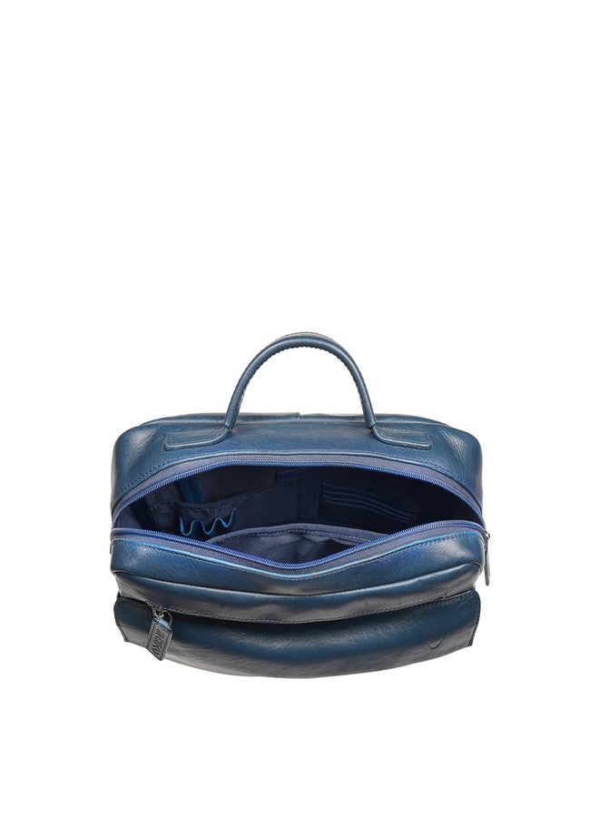 Hidesign MEZCAL 02 Genuine Leather Mens Briefcase - Blue - Image 5