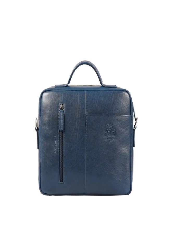 Hidesign MEZCAL 02 Genuine Leather Mens Briefcase - Blue - Image 3