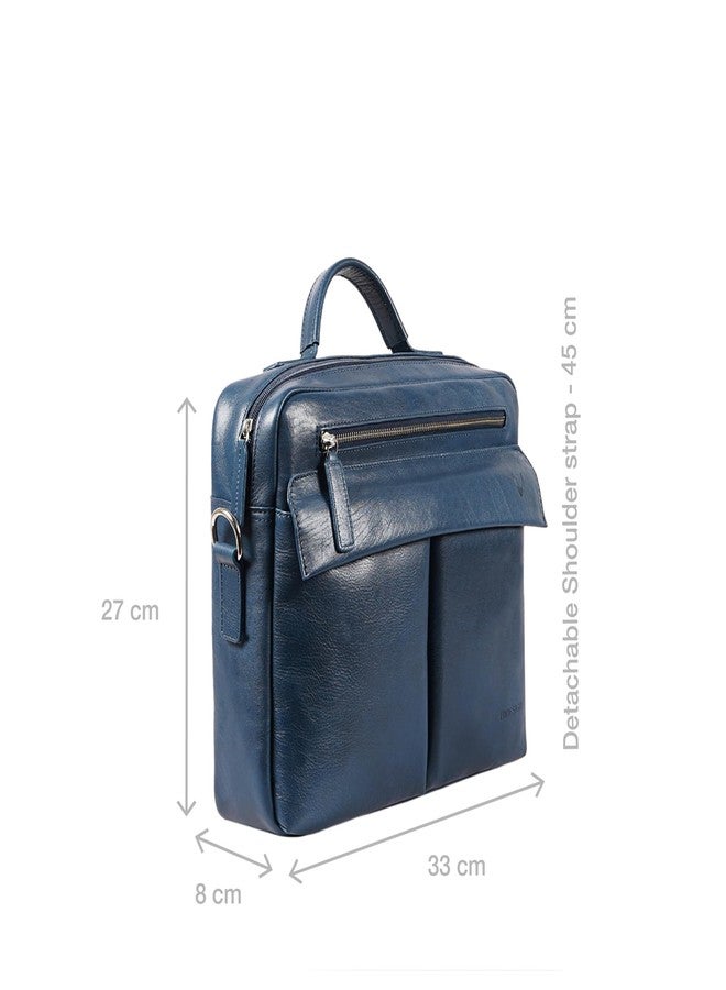 Hidesign MEZCAL 02 Genuine Leather Mens Briefcase - Blue - Image 2