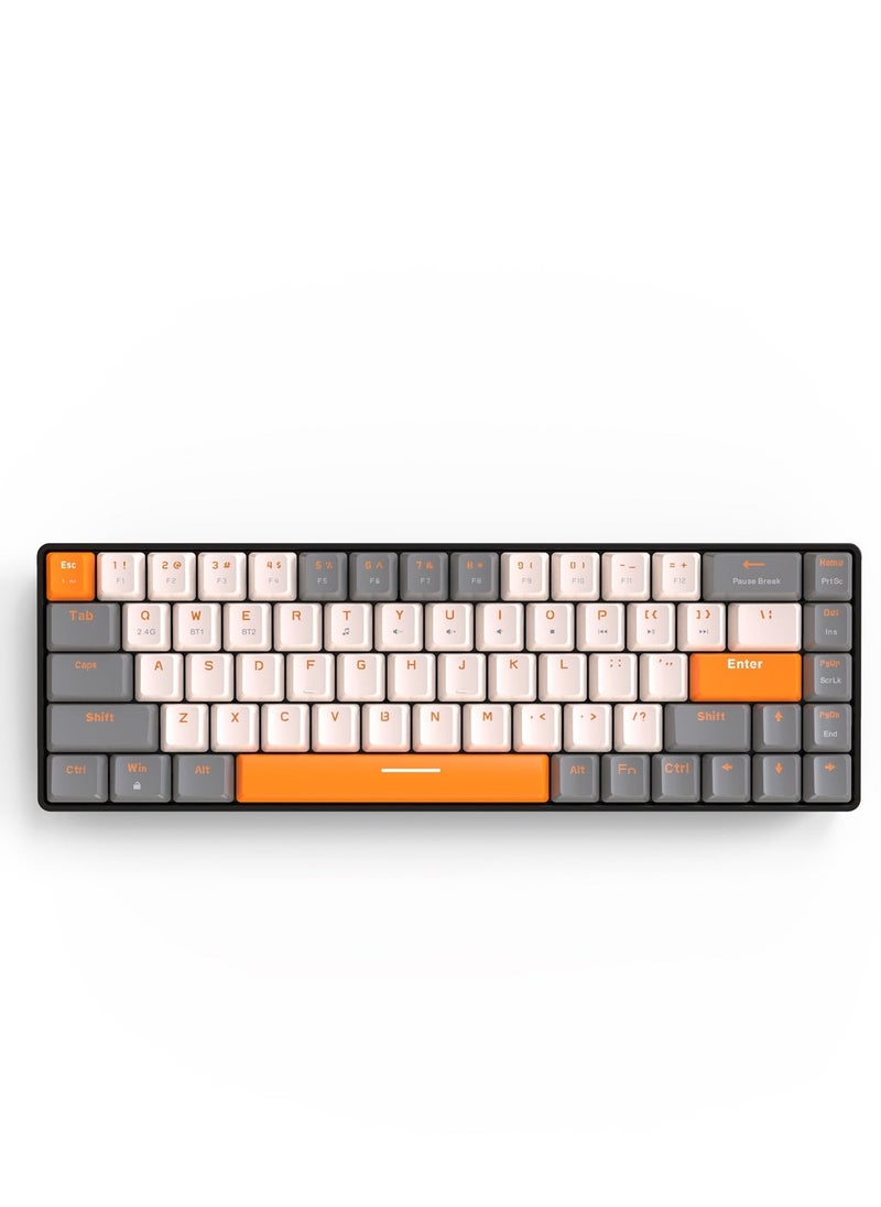 Generic - كيبورد ألعاب K68 كيبورد ألعاب مزدوج الوضع لاسلكي مريح للكمبيوتر الشخصي - Image 1