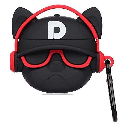 Cat Care Compatible with Airpods Pro GEN-2 (2022) Pouch Case Cover, Soft Silicone Cartoon Character Cover with Key-Chain, 360° Airpods Pro 2nd Protective Pouch Case (Hip Hop Red Bulldog) - Image 1