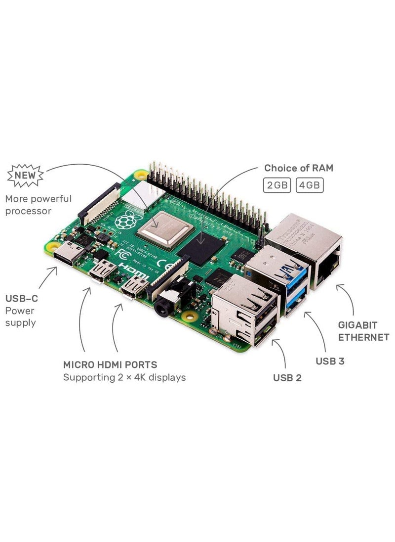 Raspberry Pi Raspberry Pi 4 Computer Model B 8GB Single Board Computer Suitable for Building Mini PC/Smart Robot/Game Console/Workstation/Media Center/Etc.  - Image 2