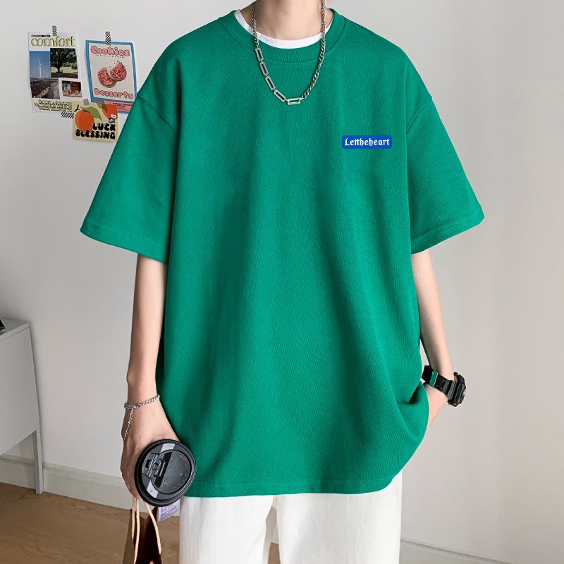 Klein Blue Waffle Heavy Short-sleeved Men's T-shirt Fashionable Brand Summer Fashionable Ins Loose plus size oversize - Image 4