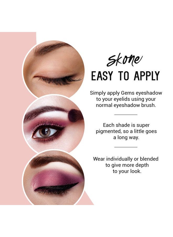 SKONE Cosmetics Gems Eye Shadow, Highly Pigmented, Longwear Eye Makeup, Single Eyeshadow with Pro Shimmery Finish - Ultra-Blendable, Slightly Shimmer Shades - White Eyeshadow - Love  - Image 4
