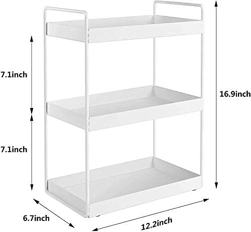 Cri8Hub Premium White 3-Tier Kitchen Counter-Rack, Spice Storage Shelf, Black Metal Standing for Kitchen Bathroom,Cosmetic Organizer-Countertop Oragnizer-Rack, Multipurpose Masala Stand. - Image 2