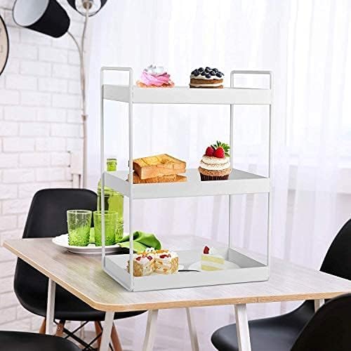 Cri8Hub Premium White 3-Tier Kitchen Counter-Rack, Spice Storage Shelf, Black Metal Standing for Kitchen Bathroom,Cosmetic Organizer-Countertop Oragnizer-Rack, Multipurpose Masala Stand. - Image 3