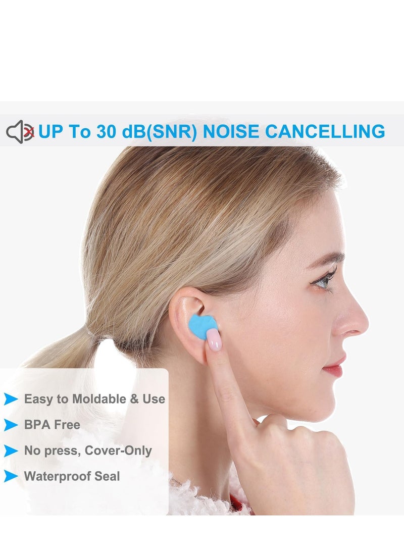 عام سدادات أذن للنوم، 8 أزواج (16 قطعة) سدادات أذن سيليكون قابلة للتشكيل وعازلة للضوضاء للسباحة والشخير والنوم والدراسة - Image 4
