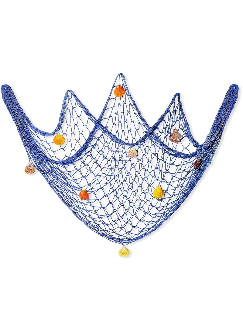 Generic - 2m x 1.5m Fishing Net Decoration, Marine Wall Door Hanging Decoration Net Nautical Fish Net with Sea Shells Home Decoration Netting for Wall Frame Photo Home Bedroom Bar Beach Party - Image 1