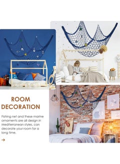 Generic 2m x 1.5m Fishing Net Decoration, Marine Wall Door Hanging Decoration Net Nautical Fish Net with Sea Shells Home Decoration Netting for Wall Frame Photo Home Bedroom Bar Beach Party  - Image 4