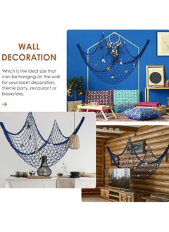 Generic 2m x 1.5m Fishing Net Decoration, Marine Wall Door Hanging Decoration Net Nautical Fish Net with Sea Shells Home Decoration Netting for Wall Frame Photo Home Bedroom Bar Beach Party  - Image 5
