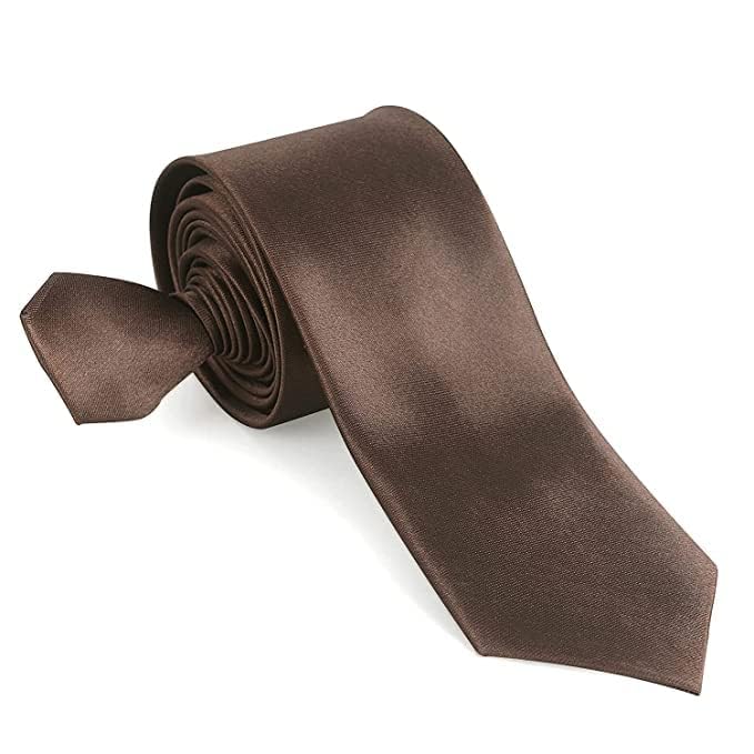 MOOLYAVAAN PRODUCTS Men's Solid Color Satin Microfiber Tie, Regular and Skinny Width for Office, Interview, Wedding Formal Dress