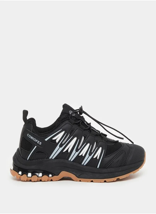 Styli Contrast Panelled Lace-Up Sneakers