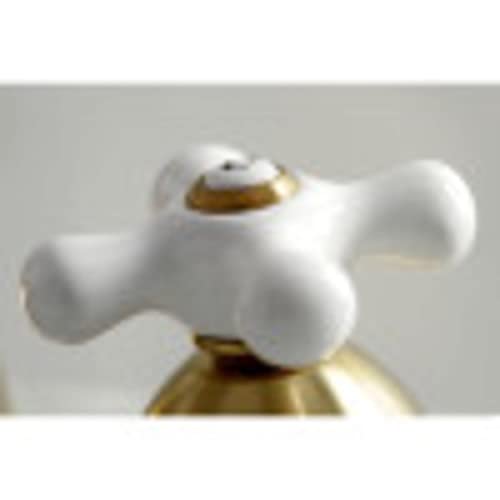 Kingston Brass KS3961PX Restoration Widespread Lavatory Faucet with Porcelain Cross Handle, Polished Chrome,8-Inch Adjustable Center - Image 4