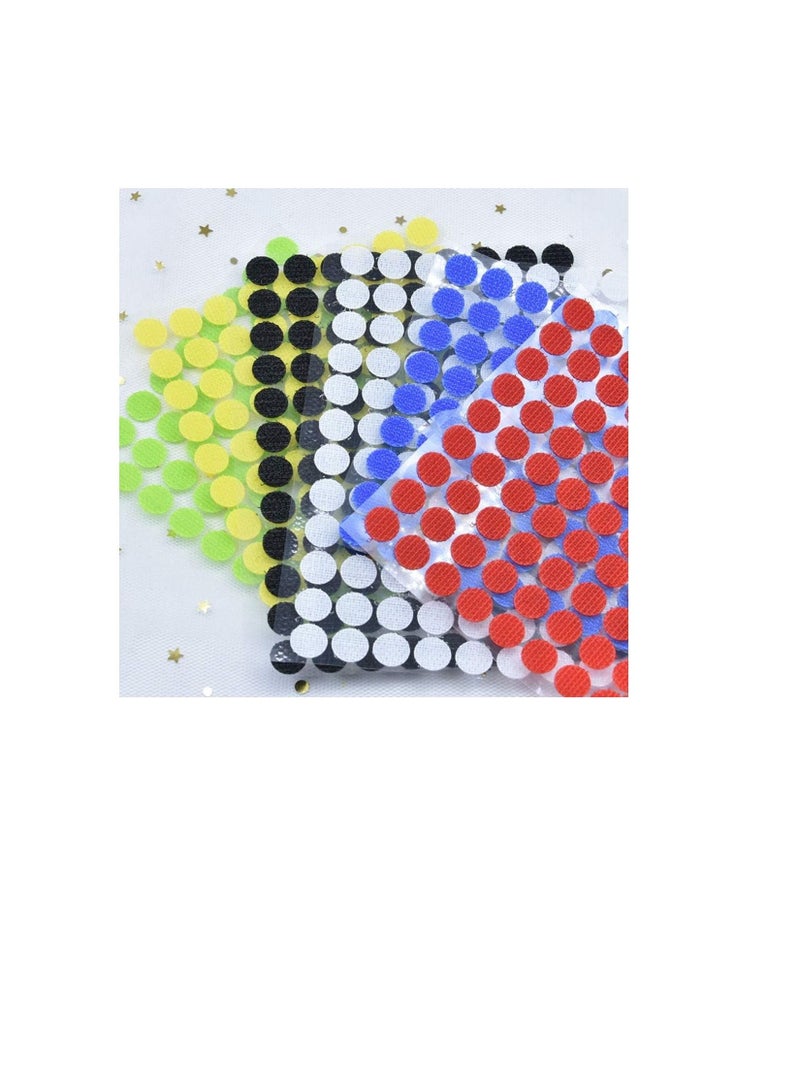 Rapex 10mm Dia Nylon Fabric Sticky Back Round Coins Hook & Loop Self Adhesive Fastener Dots Tapes Hook Loop Tape (Black x 100 coins, 10mm) - Image 3