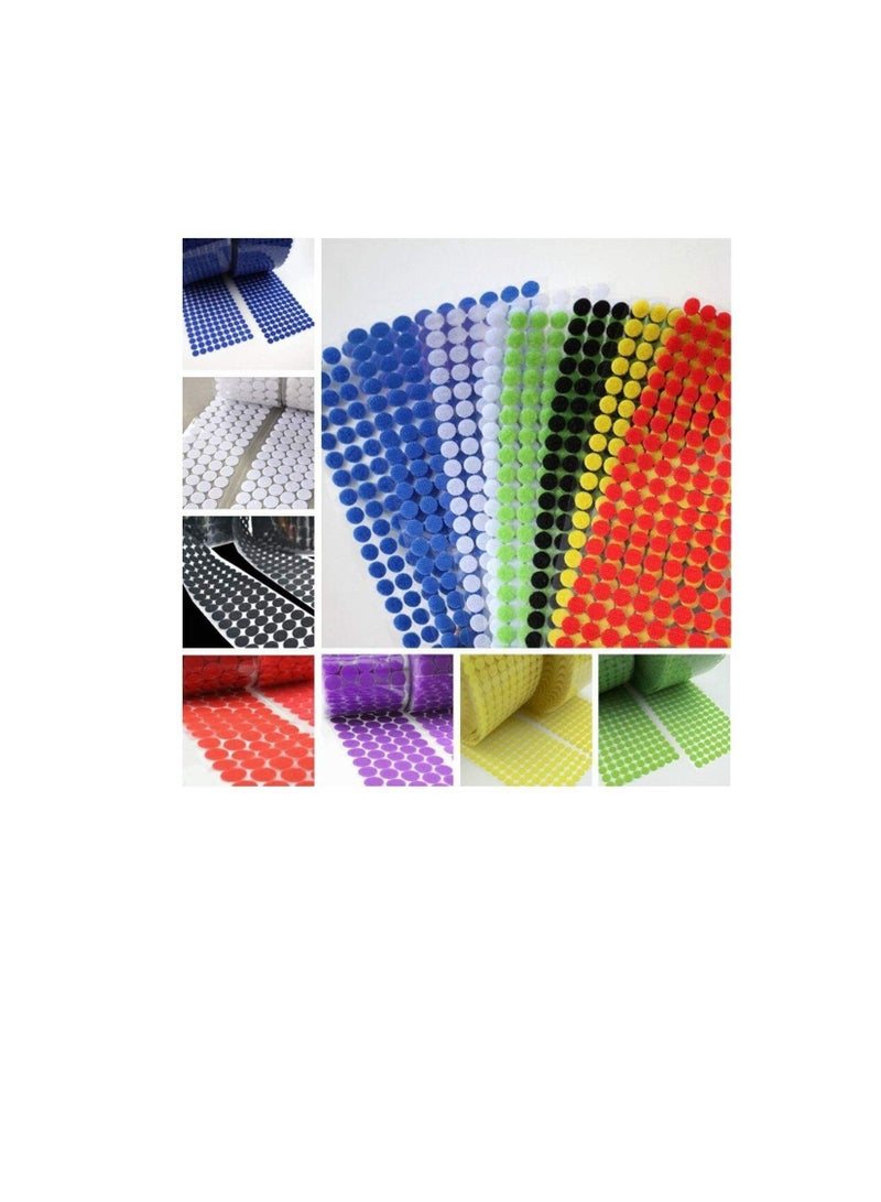 Rapex 10mm Dia Nylon Fabric Sticky Back Round Coins Hook & Loop Self Adhesive Fastener Dots Tapes Hook Loop Tape (Black x 100 coins, 10mm) - Image 2