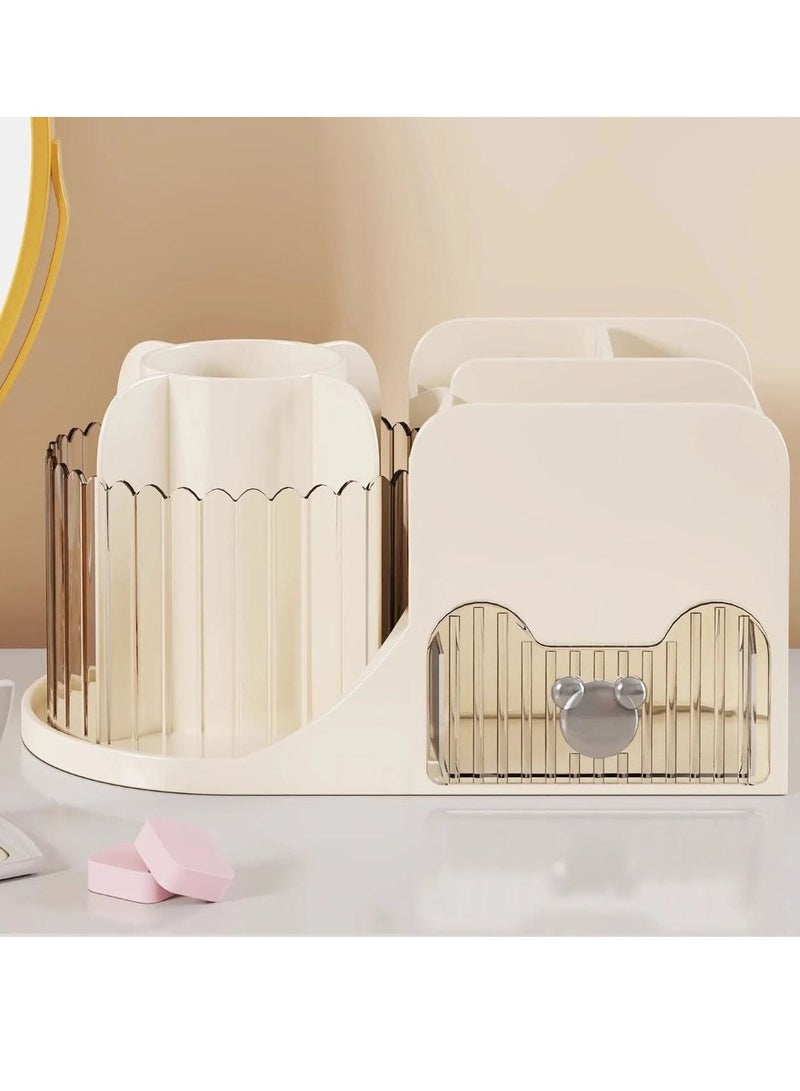 Large makeup brush and brush organizer with a unique and space-saving design. - Image 1