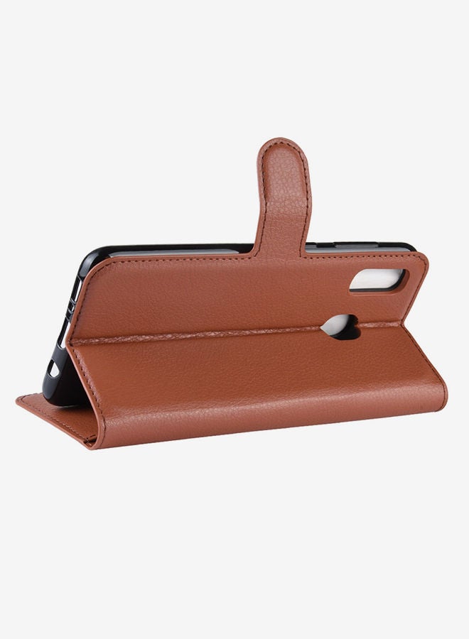 NIBEMINENT Protective Wallet Cards Case Cover For Samsung Galaxy A20 / A30 Brown  - Image 3