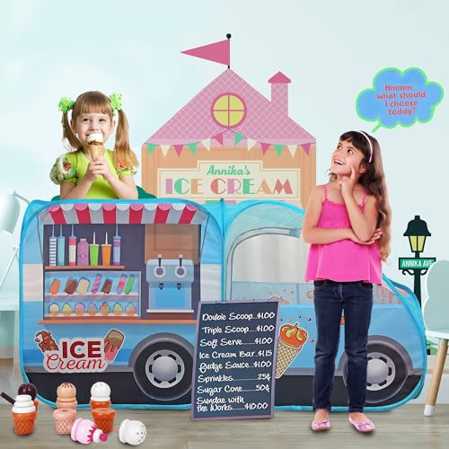 LimitlessFunN Ice Cream Truck Pop Up Kids Play Tent Includes Carrying Case Children Indoor Icecream Playhouse for Boys Toddlers 256 D x 55 W x 295 H Ice Cream - Image 5