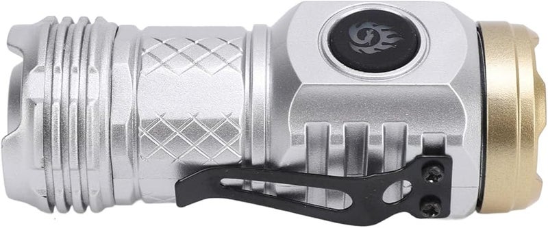 Yosoo Silver Rechargeable Mini LED Flashlight Multiple Modes For Camping Hiking - Image 3