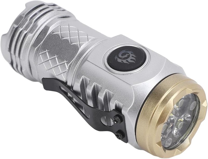 Yosoo Silver Rechargeable Mini LED Flashlight Multiple Modes For Camping Hiking - Image 4