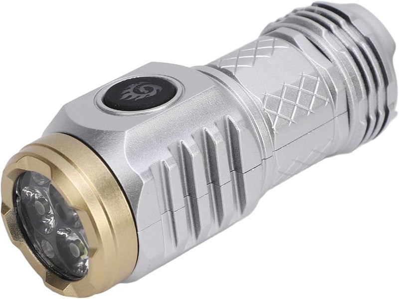 Yosoo Silver Rechargeable Mini LED Flashlight Multiple Modes For Camping Hiking - Image 5