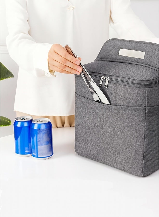 توشيونيكس حقيبة غداء معزولة – مقاومة للتسرب وصديقة للبيئة – مصنوعة من قماش أوكسفورد الحراري – سعة 8.5 لتر – مدمجة ومتينة – مزودة بحزام كتف ومقبض – متعددة الجيوب للتنقل والعمل والمدرسة – فتاحة زجاجات مرفقة – ألوان: أسود، رمادي، أزرق - Image 3