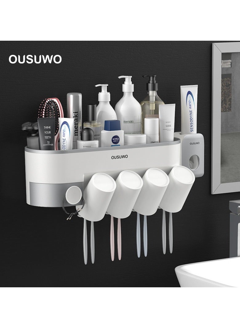 LOULUEN Toothbrush Rack Wall-Mounted Toilet Storage Finishing Box 