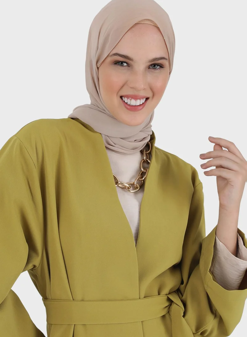 رفقة من مودانيسا معطف طويل مع حزام خصر