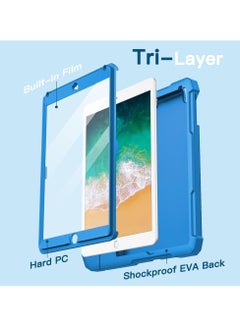 Jetech Kids Case For Ipad 9.7 Inch 6Th 5Th Generation 2018 2017 Model With Built In Screen Protector Shockproof Full Body Handle Stand Tablet Protective Cover Blue  - Image 5