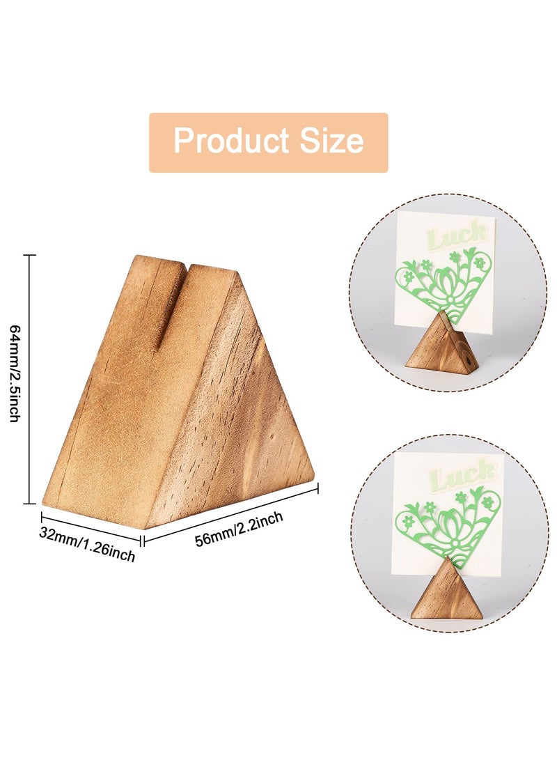 Zikra 10Pcs Triangle Wood Photo & Place Card Holders - Versatile Wooden Sign Stands for Weddings, Parties, and Home Decor, 56x64x32mm - Image 3