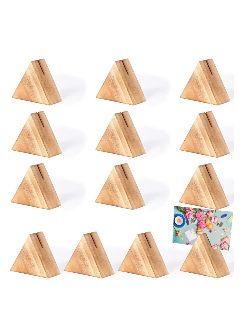 Zikra 10Pcs Triangle Wood Photo & Place Card Holders - Versatile Wooden Sign Stands for Weddings, Parties, and Home Decor, 56x64x32mm - Image 1