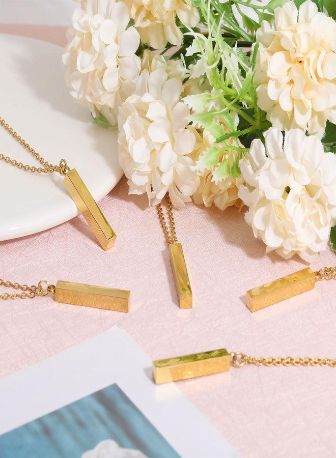 CHGCRAFT قلادة مستطيلة من الفولاذ المقاوم للصدأ CHGCRAFT 10 قطع، قلادة سحرية ذهبية فارغة، قلادات مستطيلة قابلة للنقش مع سلسلة، قلادة شريط، مجوهرات هدية عيد ميلاد - Image 4