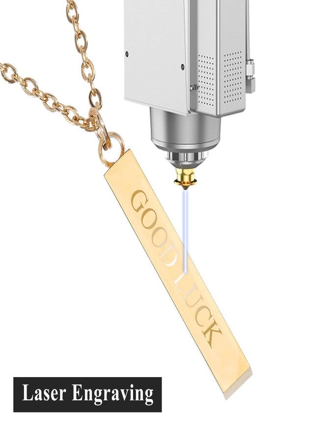 CHGCRAFT قلادة مستطيلة من الفولاذ المقاوم للصدأ CHGCRAFT 10 قطع، قلادة سحرية ذهبية فارغة، قلادات مستطيلة قابلة للنقش مع سلسلة، قلادة شريط، مجوهرات هدية عيد ميلاد - Image 5