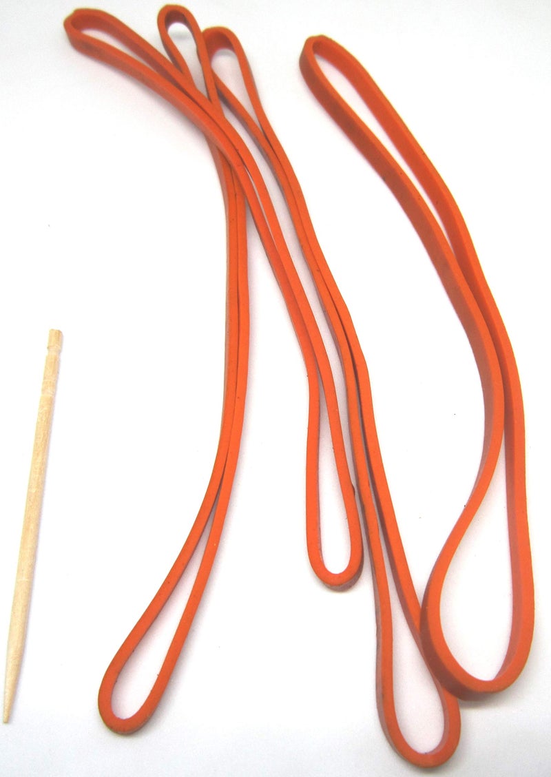 IMPRINT Natural Long Orange 3 mm Wide and 6 Inches Longs Orange Color, Big, Large, Heavy Duty and Thick Rubber Bands Pack of 20 - Image 2