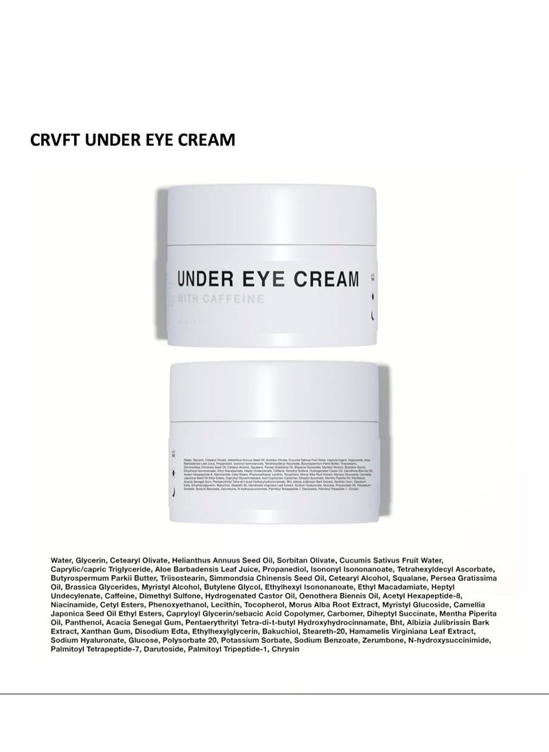 Hair Craft Co. CRVFT Men's Under Eye Cream .25oz [AM/PM] | 30 Day Supply | Reduce the Appearance of Puffy Eyes + Lessen Dark Circles | Invigorated with Caffeine | Made in the USA | Peppermint Scented  - Image 3