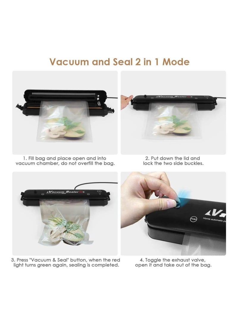 Generic - Vacuum Sealer Machine 2021 Upgraded Automatic Food Sealer Machine with 10 Sealing Bags Food Vacuum Air Sealing System for Food Preservation Storage Saver Easy to Clean | Safety Certified - Image 1