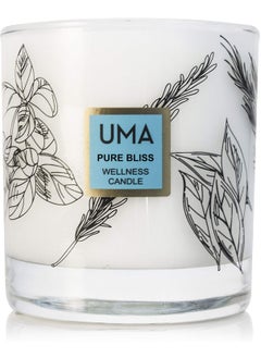 Uma UMA Pure Bliss Wellness Relaxing Candle | 11 oz Ayurvedic Candle for Stress & Tiredness | 100% Organic Chamomile & Lavender for Meditation, Relaxation, & Soothing Effects (1 Unit) 