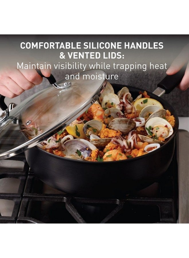 T-fal Ultimate Hard Anodized Nonstick Fry Pan With Lid 10 Inch, Oven Broiler Safe 400F, Lid Safe 350F, Cookware, Kitchen, Home, Versatile Frying Pan, Skillet, Pots and Pans, Dishwasher Safe, Black - Image 5