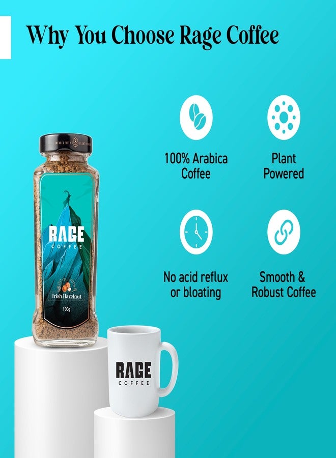 RAGE COFFEE Irish Hazelnut - Flavored Instant Coffee Powder for both Hot & Cold Coffee, 100% Single Origin Arabica Coffee Beans Powder (IRISH HAZELNUT, 100g) - Image 5