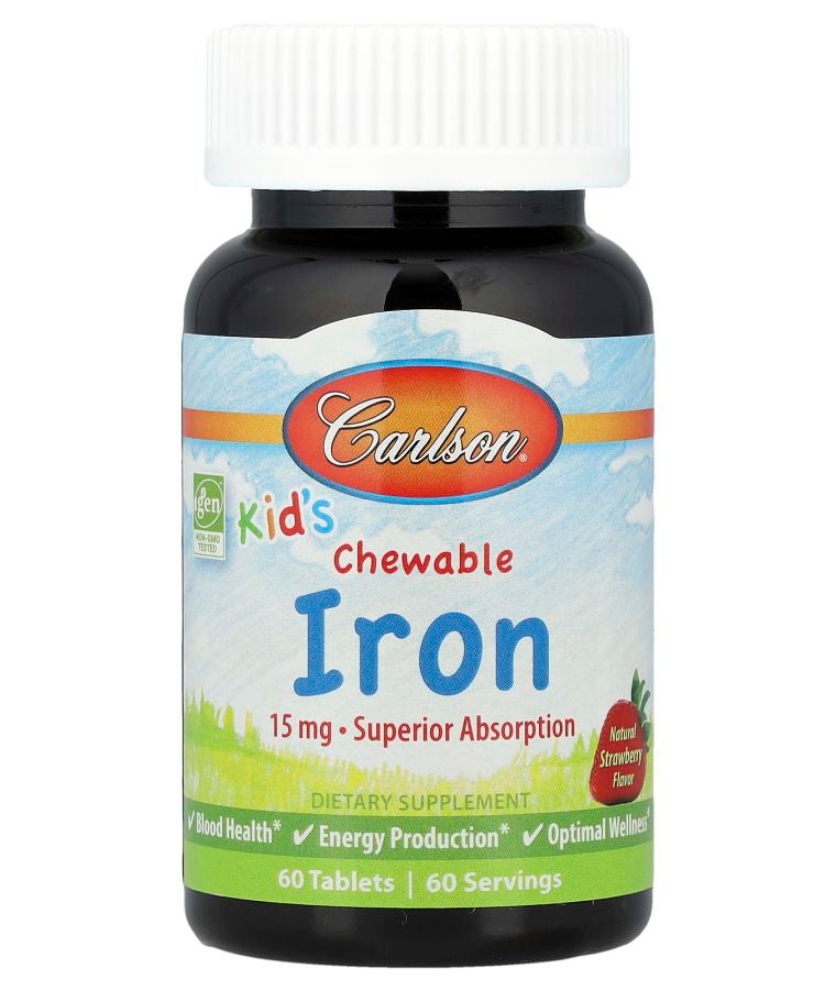 Kid's Chewable Iron Natural Strawberry 15 mg 60 Tablets