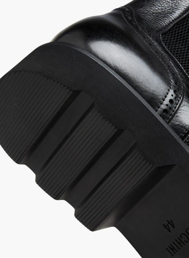 دوتشيني بوت تشيلسي رجالي سادة سهل الارتداء مع شريط سحب - Image 5