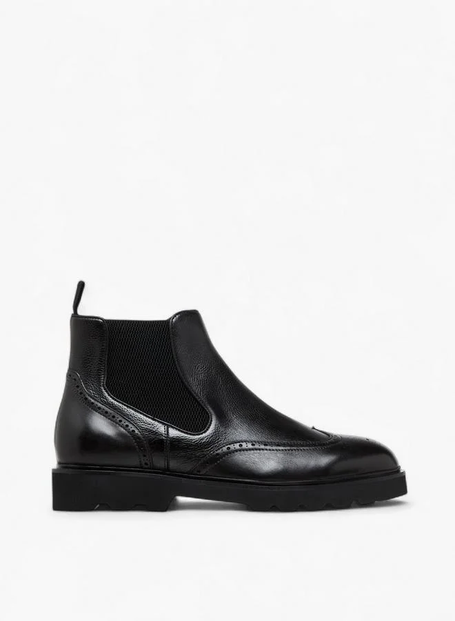 دوتشيني بوت تشيلسي رجالي سادة سهل الارتداء مع شريط سحب